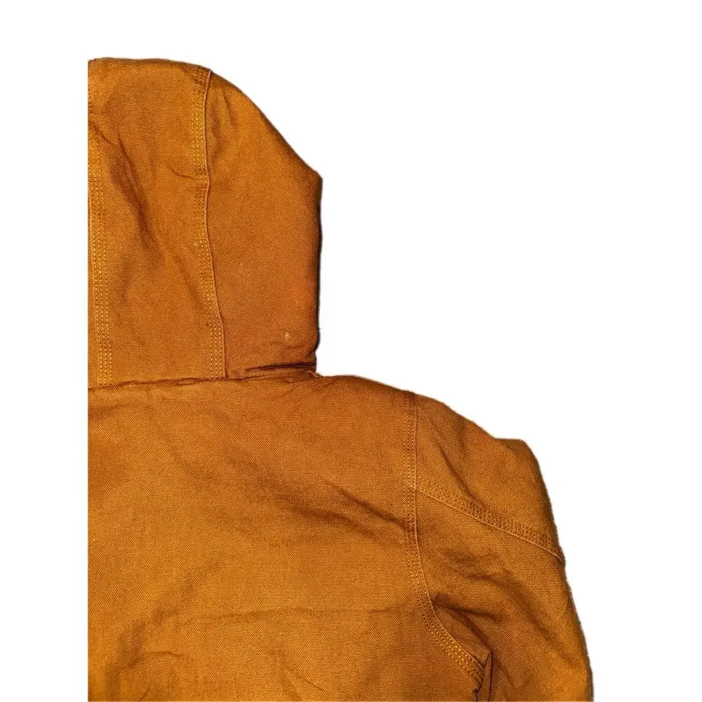 Carhartt Brown Duck Quilt Lined Hooded Jacket Boys 4T Toddler Kids